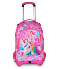 SJGANG FLYUNICORN GIRL 3WD Abnehmbarer Rucksack-Trolley, 3 R&auml;der fuchsiafluo - Rucks&auml;cke mit Trolleyfunktion - 1