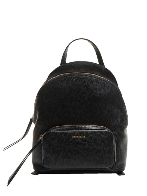 COCCINELLE JEN Rucksack aus gehämmertem Leder Schwarz - Damentaschen