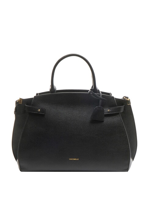 COCCINELLE KLICHE Handtasche aus gehämmertem Leder Schwarz - Damentaschen