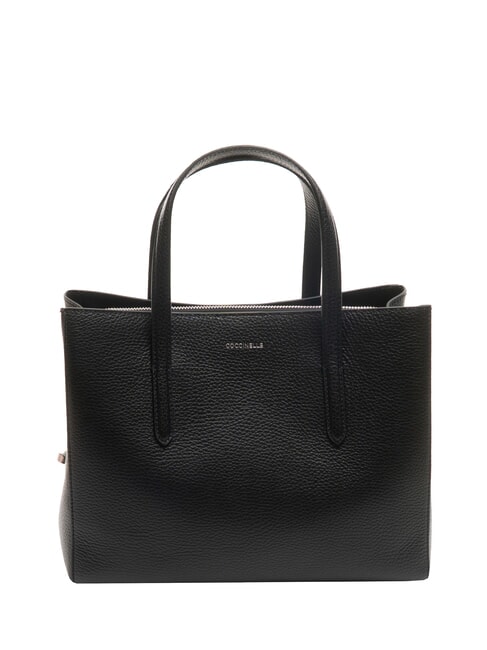 COCCINELLE SWAP Tote Bag aus gehämmertem Leder Schwarz - Damentaschen