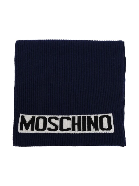 MOSCHINO LOGO Gerippter Schal Blau - Schals