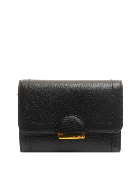 COCCINELLE TALEA Mittelgroße Brieftasche aus gehämmertem Leder Schwarz - Brieftaschen Damen
