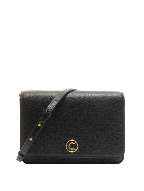 COCCINELLE TULIP Schultertasche aus gehämmertem Leder Schwarz - Damentaschen