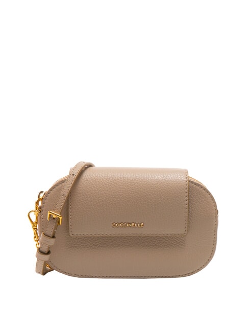 COCCINELLE FAINT Mini-Tasche aus gehämmertem Leder Puderrosa - Damentaschen