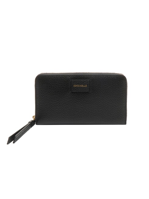 COCCINELLE VOILE Große Brieftasche aus Leder mit Rundum-Reißverschluss Schwarz - Brieftaschen Damen