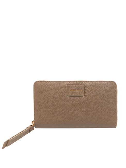 COCCINELLE VOILE Große Brieftasche aus Leder mit Rundum-Reißverschluss warmes Taupe - Brieftaschen Damen