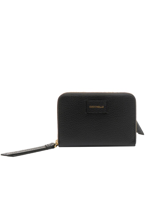 COCCINELLE VOILE Mittelgroße Lederbrieftasche mit Rundum-Reißverschluss Schwarz - Brieftaschen Damen