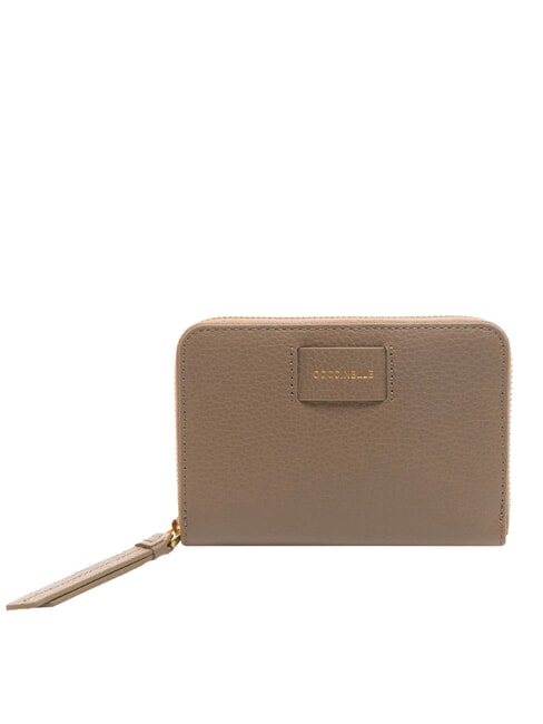 COCCINELLE VOILE Mittelgroße Lederbrieftasche mit Rundum-Reißverschluss warmes Taupe - Brieftaschen Damen