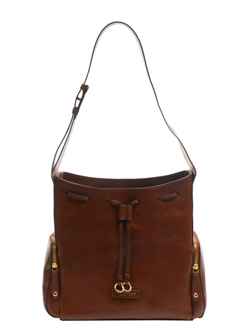 THE BRIDGE CARLOTTA Umhängetasche aus Leder mit Taschen BRAUN - Damentaschen