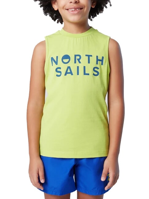NORTH SAILS PRINTED KIDS Baumwollpullover mit Armausschnitt saurer Kalk - Kinder-T-Shirt