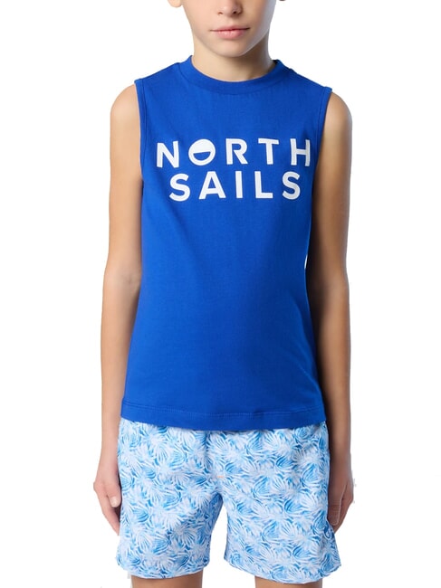 NORTH SAILS PRINTED KIDS Baumwollpullover mit Armausschnitt Surfblau - Kinder-T-Shirt