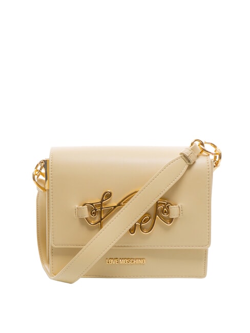 LOVE MOSCHINO CURSIVE LOGO Umhängetasche mit Schultergurt Beige - Damentaschen