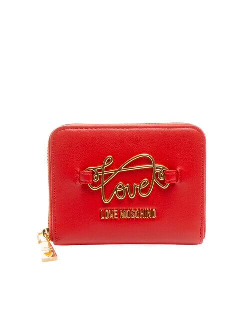 LOVE MOSCHINO LOGO ITALICS Geldbörse mit Rundum-Reißverschluss ROT - Brieftaschen Damen