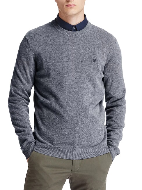 TIMBERLAND MERINO Pullover mit Rundhalsausschnitt aus Wollmischung dunkel / grau / meliert - Herrenpullover