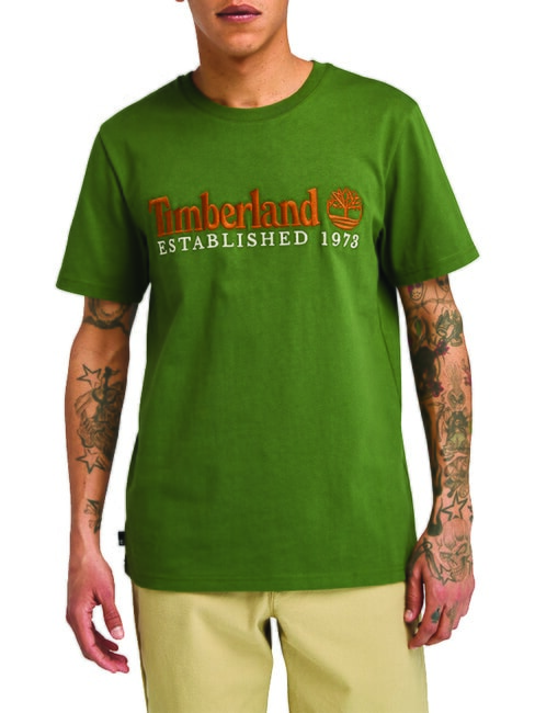 TIMBERLAND ESTABILISHED 1973 Baumwoll t-shirt schwarz/waldgrün - Herren-T-Shirts