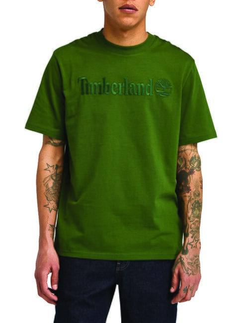 TIMBERLAND EMBROIDERY TONAL Baumwoll t-shirt schwarz/waldgrün - Herren-T-Shirts