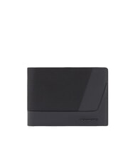 PIQUADRO WALLABY Geldbörse aus recyceltem Leder und Stoff Schwarz - Brieftaschen Herren - 1