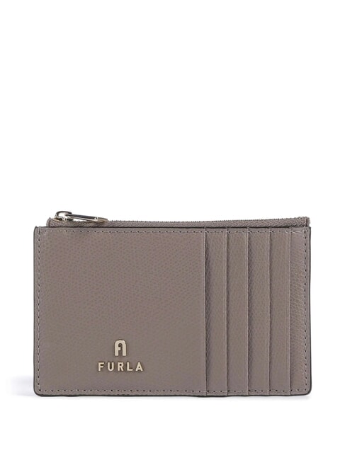 FURLA CAMELIA Flache Brieftasche aus Leder grauer Stuck - Brieftaschen Damen