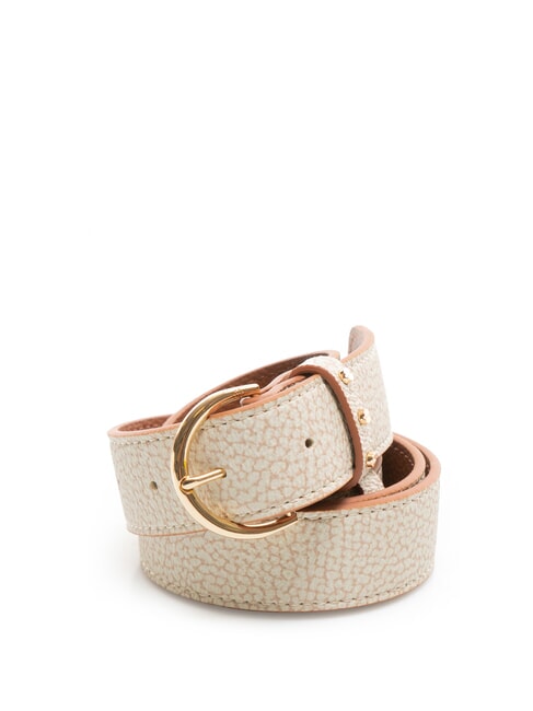 BORBONESE GRAFFITI Gürtel mit Nieten Sand/Kokosnuss - Gürtel
