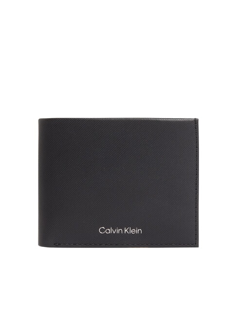 CALVIN KLEIN CK MUST Ledergeldbörse mit Münzfach auf Schwarz - Brieftaschen Herren