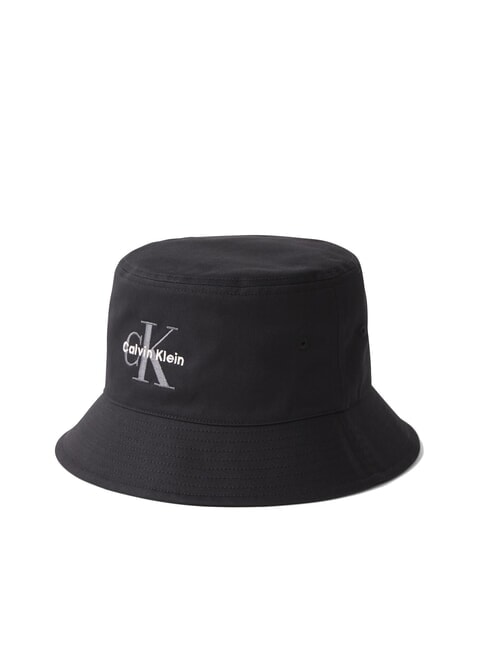 CALVIN KLEIN CKJ MONO LOGO Fischerhut aus Baumwolle auf Schwarz - Mützen/Hüte