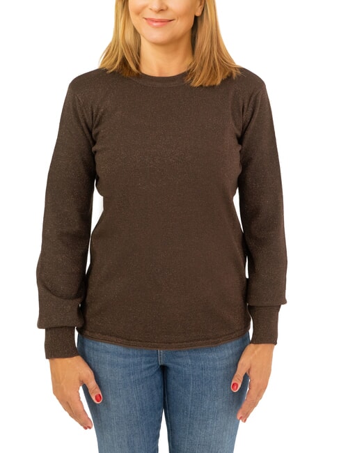 JOHN RICHMOND PARANA Lurex-Cardigan mit Rundhalsausschnitt dunkel - Damenpullover