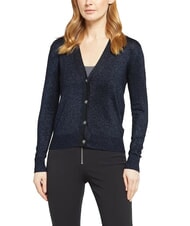 JOHN RICHMOND PEACEFUL Lurex-Cardigan mit Knöpfen Navy blau - Damenpullover - 1