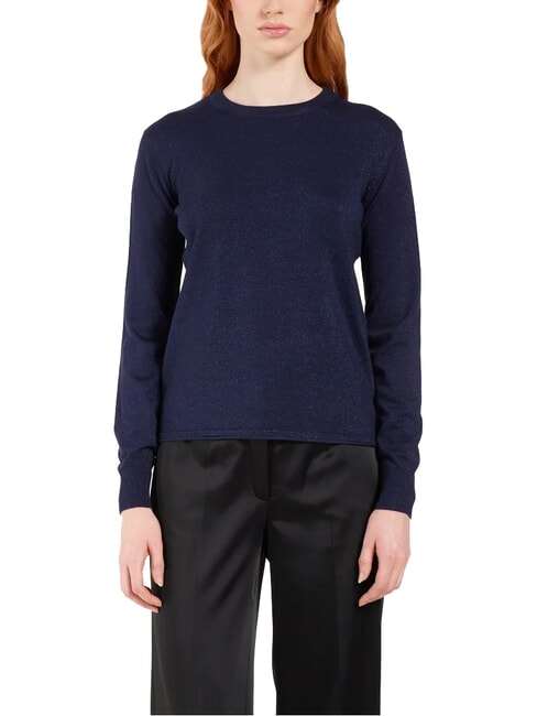 JOHN RICHMOND PARANA Lurex-Cardigan mit Rundhalsausschnitt Blau - Damenpullover