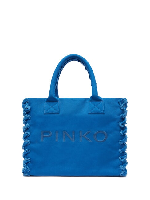 PINKO BEACH Einkaufstasche aus recyceltem Canvas blau-asterblau ch.-antikgold - Damentaschen