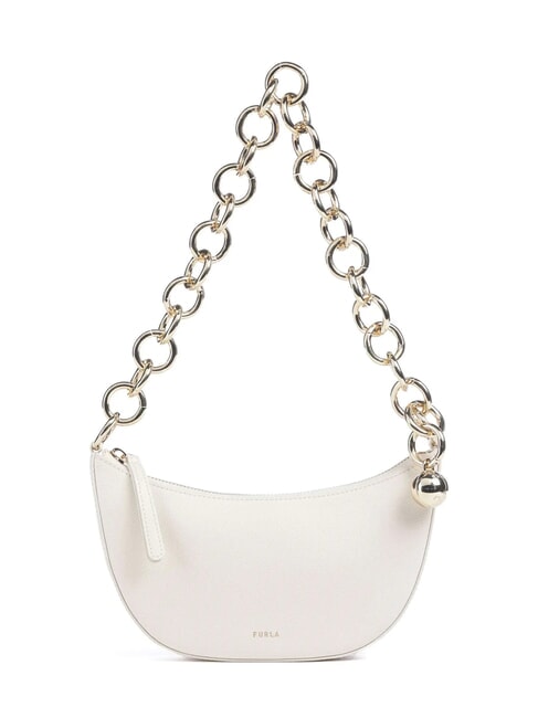 FURLA SFERA Mini-Umhängetasche aus Leder mit Ares-Print CREME - Damentaschen