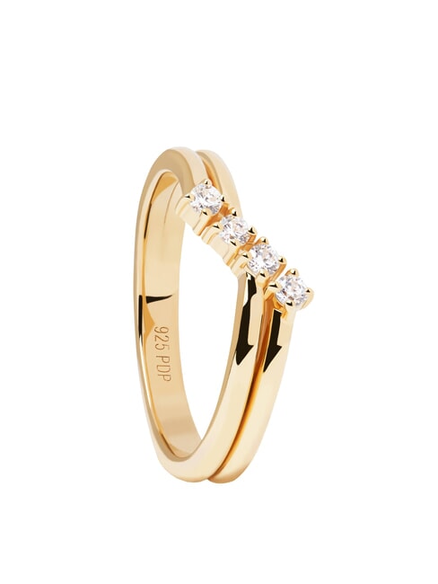 PDPAOLA THE NEW ESSENTIALS ANNA Vergoldeter Zirkoniaring Gold - Ringe