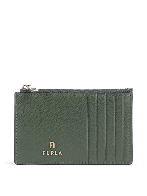 FURLA CAMELIA Flache Brieftasche aus Leder Olive - Brieftaschen Damen
