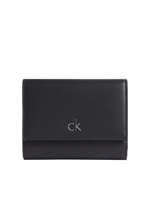 CALVIN KLEIN CK RE-LOCK Mittelgroße Brieftasche auf Schwarz - Brieftaschen Damen