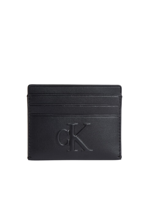 CALVIN KLEIN CKJ SCULPTED IMPRESS Flaches Kreditkartenetui auf Schwarz - Brieftaschen Herren