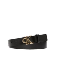CALVIN KLEIN MONOGRAM BUCKLE Ledergürtel mit Metalllogo - Gürtel