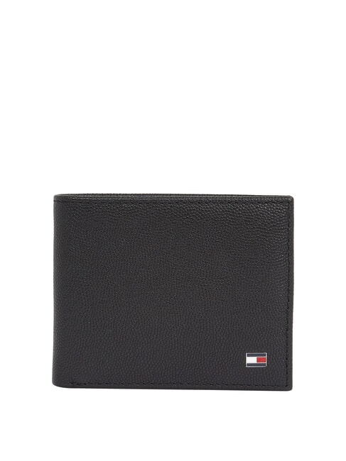 TOMMY HILFIGER TH FLAG Herren Leder Geldbörse Schwarz - Brieftaschen Herren