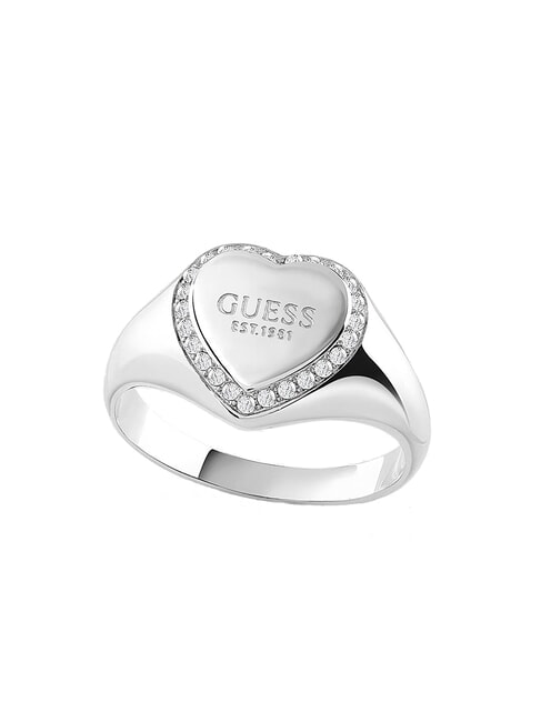GUESS FINE HEART Ring mit Herz und Kristallen SILBER - Ringe