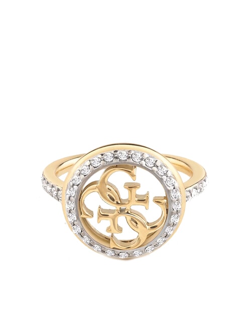 GUESS LIFE IN 4G Ring mit Logo und Kristallen gelbes Gold - Ringe
