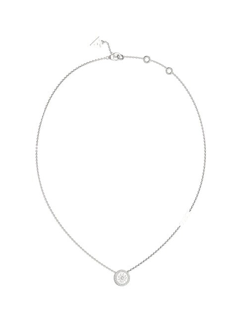 GUESS LOVE Halskette mit rundem Charm und Zirkonia SILBER - Halsketten