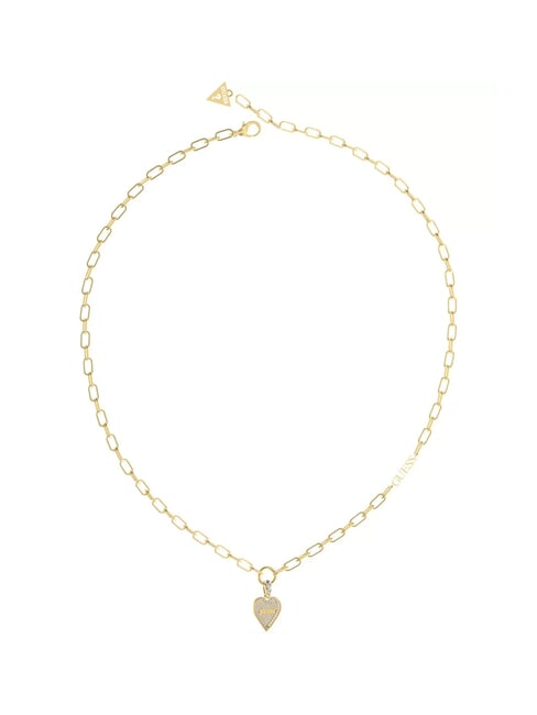 GUESS LOVE ME TENDER Halskette mit Herz und Zirkonia gelbes Gold - Halsketten