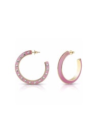 GUESS HOOPS DON T LIE Emaillierte Creolen mit Zirkonia - Ohrringe