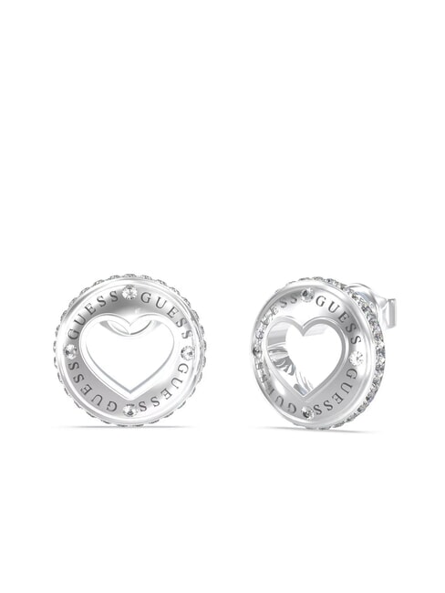 GUESS ROLLING HEARTS Durchbohrte Herzohrringe SILBER - Ohrringe