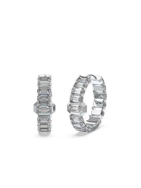 GUESS HASHTAG Rechteckige Kristallohrringe SILBER - Ohrringe