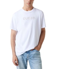 GUESS BSC EMBROIDERY LOGO Baumwoll-T-Shirt mit gesticktem Logo purwei&szlig; - Herren-T-Shirts - 1