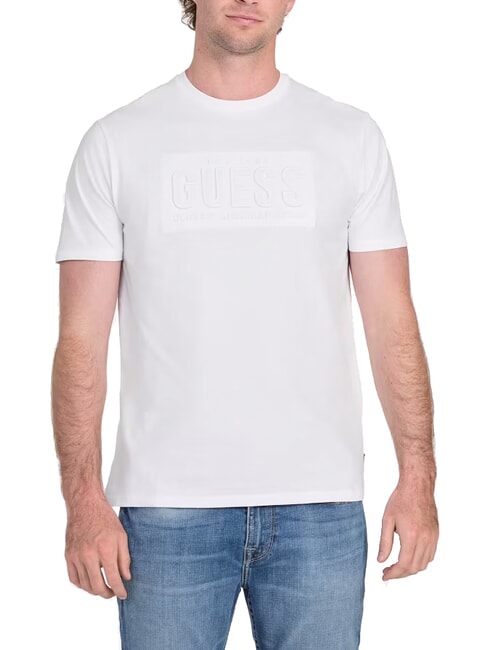 GUESS BSC EMBOSSED LOGO T-Shirt mit geprägtem Aufdruck purweiß - Herren-T-Shirts