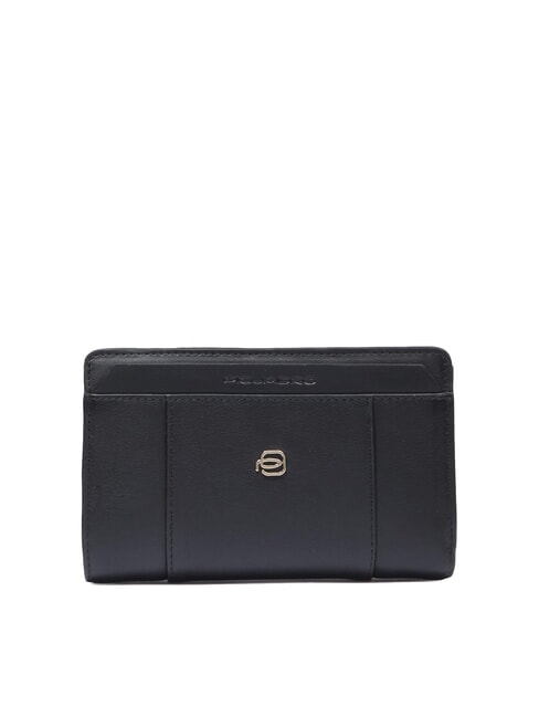 PIQUADRO CIRCLE Mittelgroße Brieftasche aus Leder Schwarz - Brieftaschen Damen