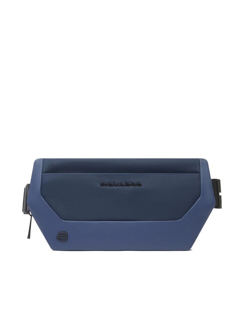 PIQUADRO S140 Gürteltasche aus recyceltem Stoff Blau - Hüfttaschen