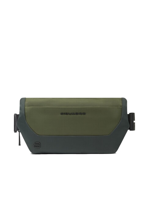 PIQUADRO S140 Gürteltasche aus recyceltem Stoff GRÜN - Hüfttaschen