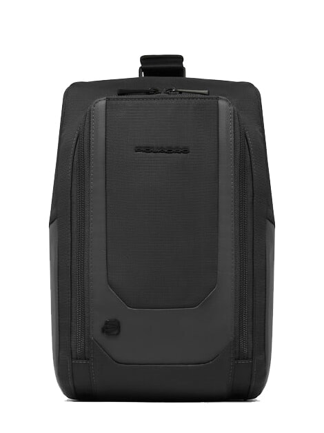 PIQUADRO S140 Einschultriger iPad-Rucksack aus recyceltem Stoff Schwarz - PC-Rucksäcke