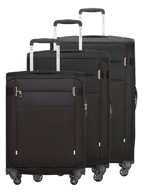 SAMSONITE SET CITYBEAT  Handgepäck + mittel + groß SCHWARZ - Trolleyset